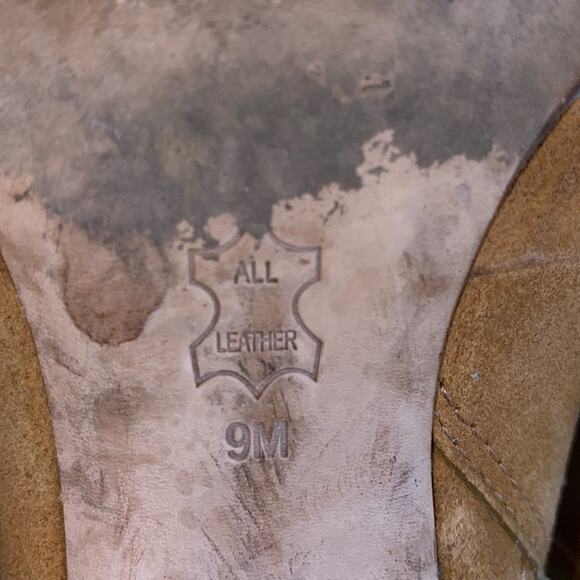 Tory Burch Sabe $398 Caramel Suede Ankle Booties size 9M EUC - Picture 12 of 16